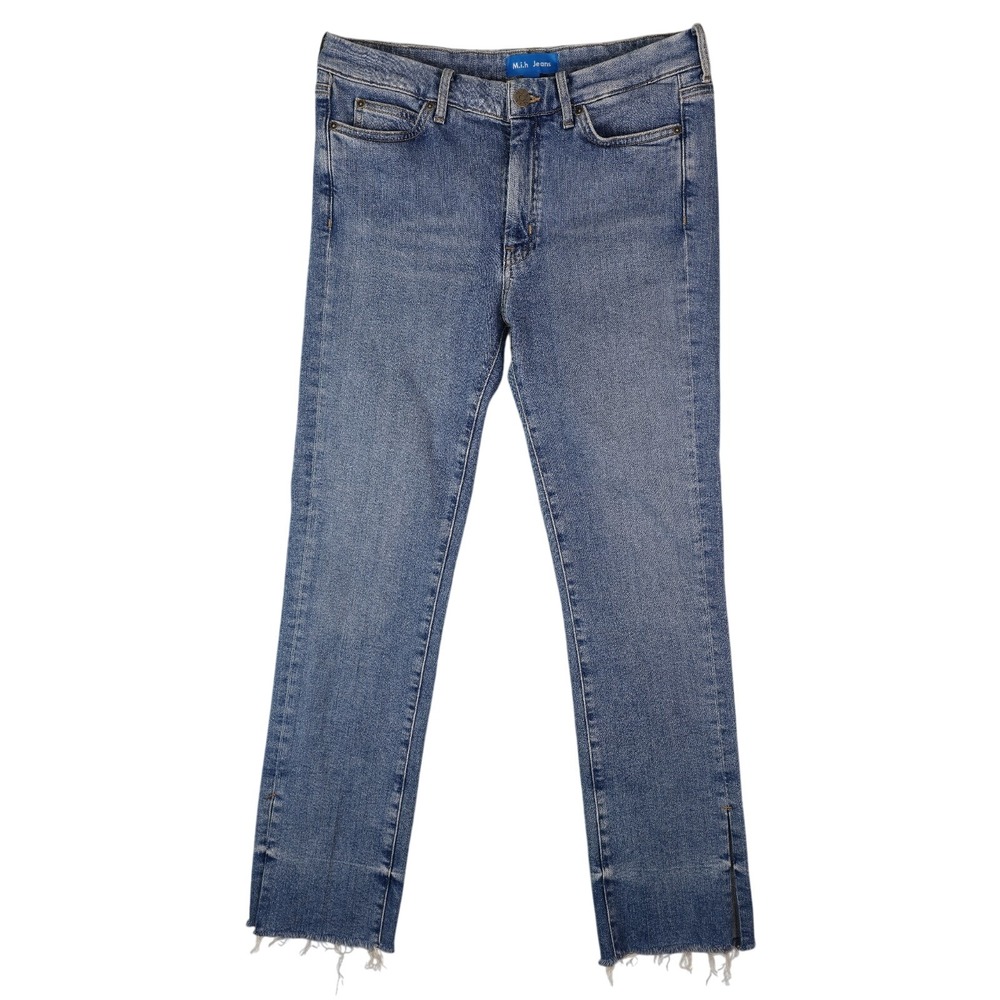 Mih Jeans Womens 29 Daily Jean High Rise Straight Split Raw Hem Stretch‎ Denim